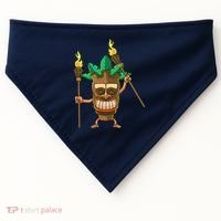 Tiki Man Hawaiian Summer Tropical Luau Party USA-Made Doggie Bandana thumb 0
