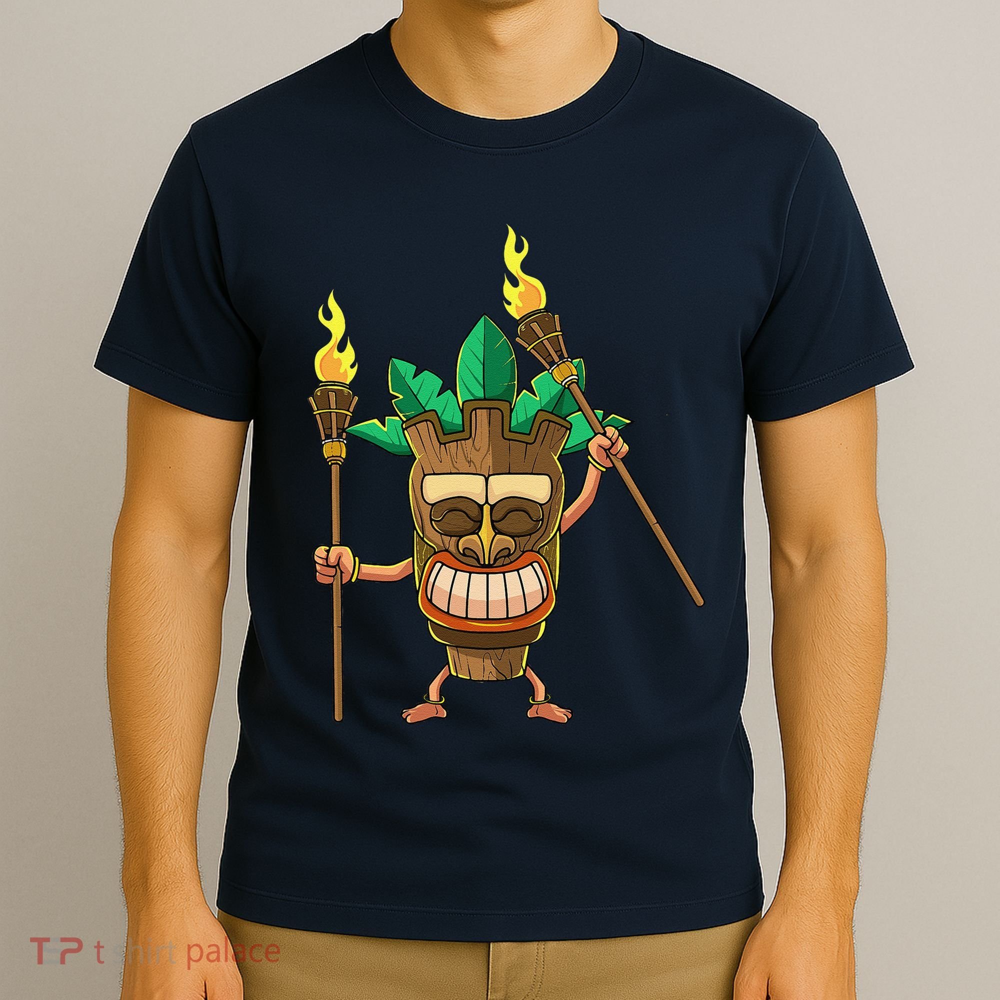 Tiki Man Hawaiian Summer Tropical Luau Party T-Shirt