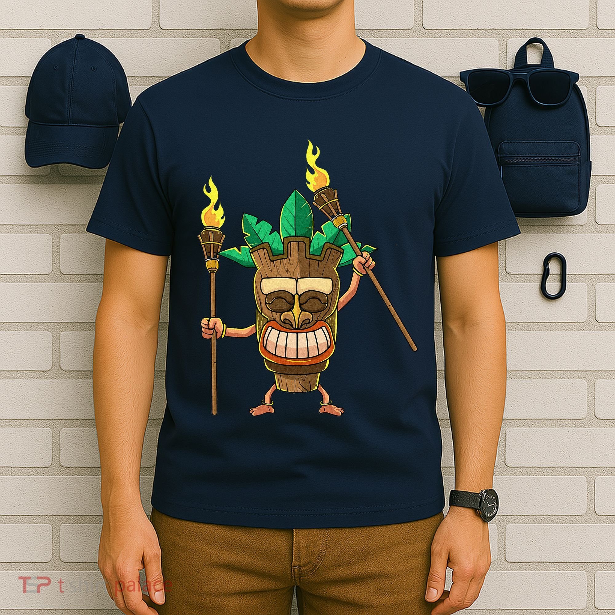 Tiki Man Hawaiian Summer Tropical Luau Party T-Shirt