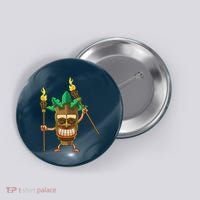 Tiki Man Hawaiian Summer Tropical Luau Party Button thumb 0
