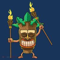 Tiki Man Hawaiian Summer Tropical Luau Party Polo thumb 2