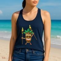 Tiki Man Hawaiian Summer Tropical Luau Party Women's Tank Top thumb 2