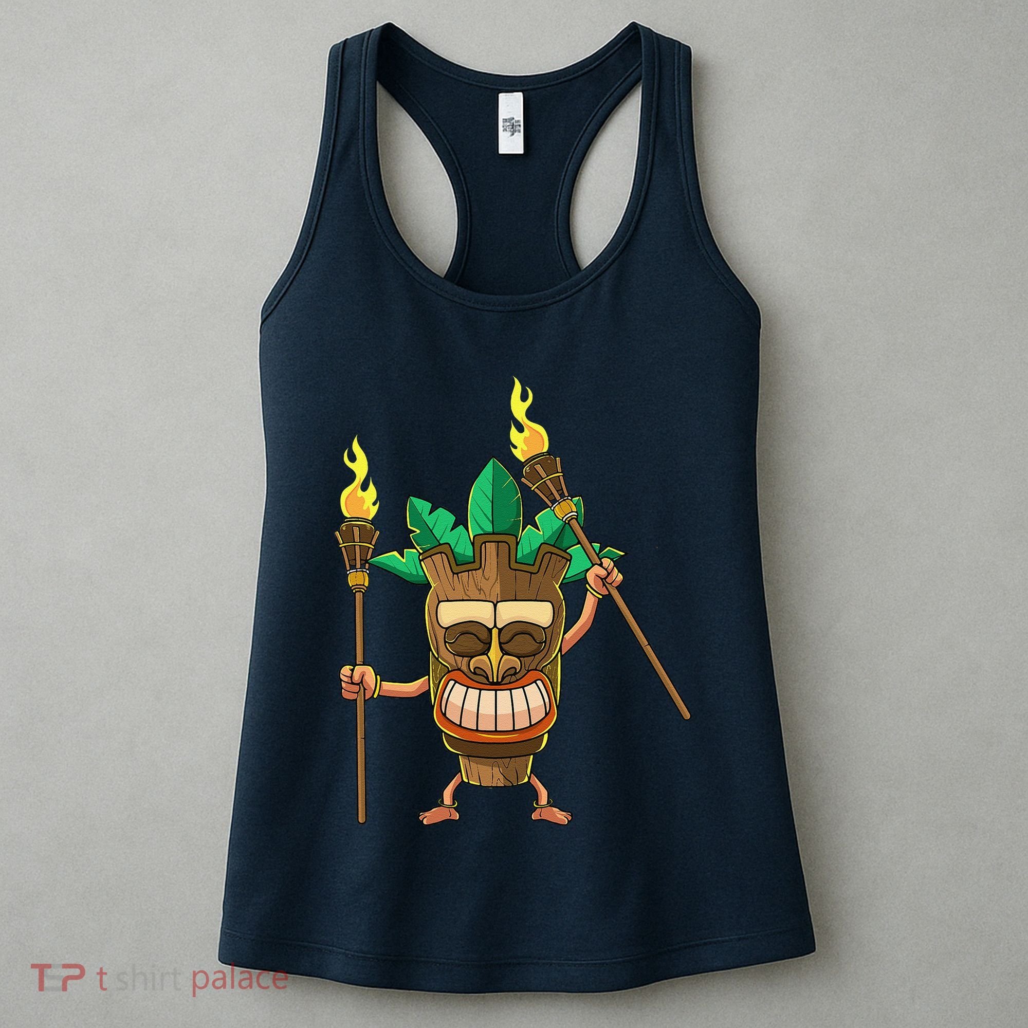 Tiki Man Hawaiian Summer Tropical Luau Party Women's Tank Top