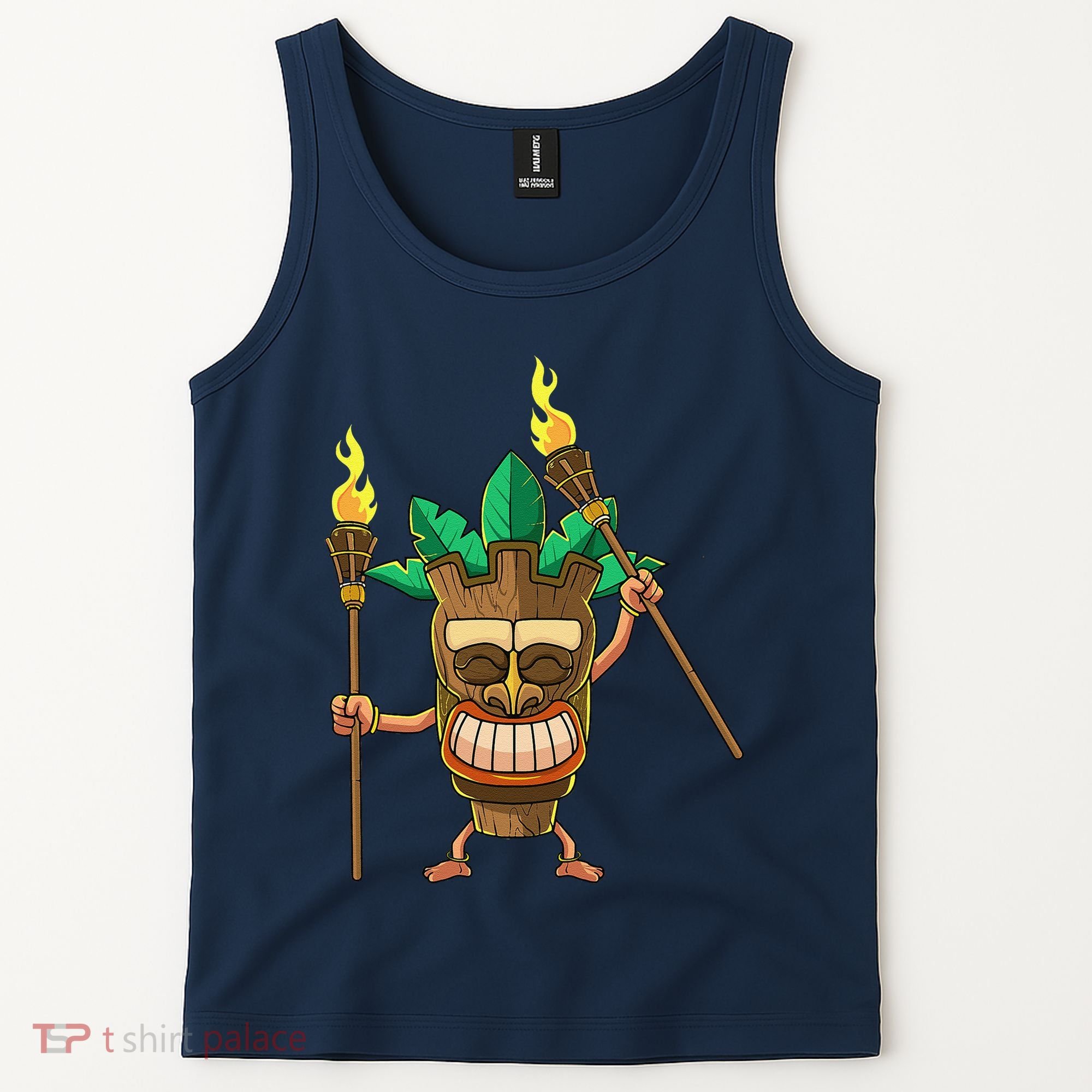 Tiki Man Hawaiian Summer Tropical Luau Party Tank Top