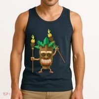 Tiki Man Hawaiian Summer Tropical Luau Party Tank Top thumb 3