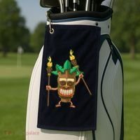 Tiki Man Hawaiian Summer Tropical Luau Party Golf Towel thumb 2