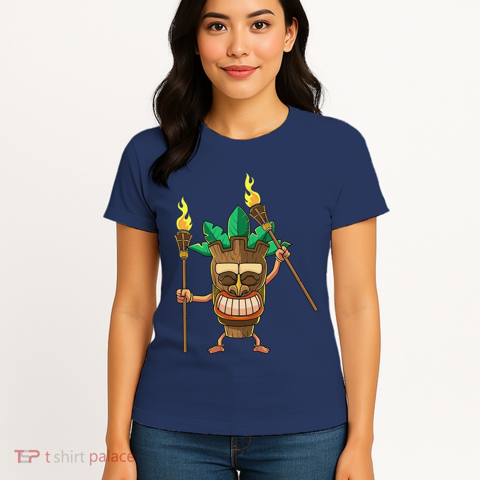 Tiki Man Hawaiian Summer Tropical Luau Party Women's T-Shirt