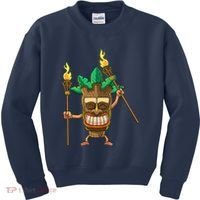Tiki Man Hawaiian Summer Tropical Luau Party Kids Sweatshirt thumb 0