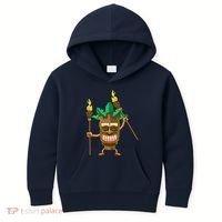 Tiki Man Hawaiian Summer Tropical Luau Party Kids Hoodie thumb 0