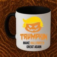 Trumpkin Make Halloween Great Again Funny Pro Trump Coffee Mug thumb 2