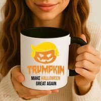 Trumpkin Make Halloween Great Again Funny Pro Trump Coffee Mug thumb 3