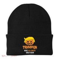 Trumpkin Make Halloween Great Again Funny Pro Trump Beanie thumb 0