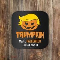 Trumpkin Make Halloween Great Again Funny Pro Trump Coaster thumb 0