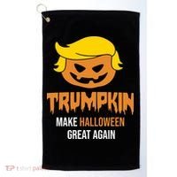 Trumpkin Make Halloween Great Again Funny Pro Trump Golf Towel thumb 0