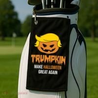 Trumpkin Make Halloween Great Again Funny Pro Trump Golf Towel thumb 2