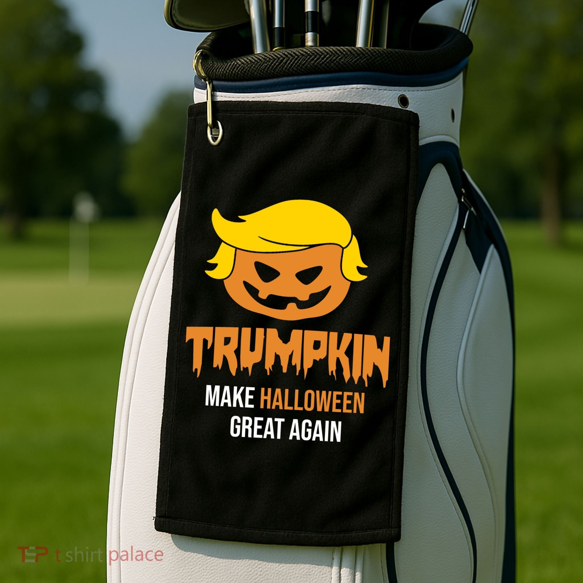 Trumpkin Make Halloween Great Again Funny Pro Trump Golf Towel