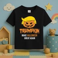 Trumpkin Make Halloween Great Again Funny Pro Trump Toddler T-Shirt thumb 3