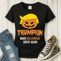 Trumpkin Make Halloween Great Again Funny Pro Trump Women's T-Shirt thumb 3