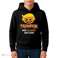 Trumpkin Make Halloween Great Again Funny Pro Trump Kids Hoodie thumb 4