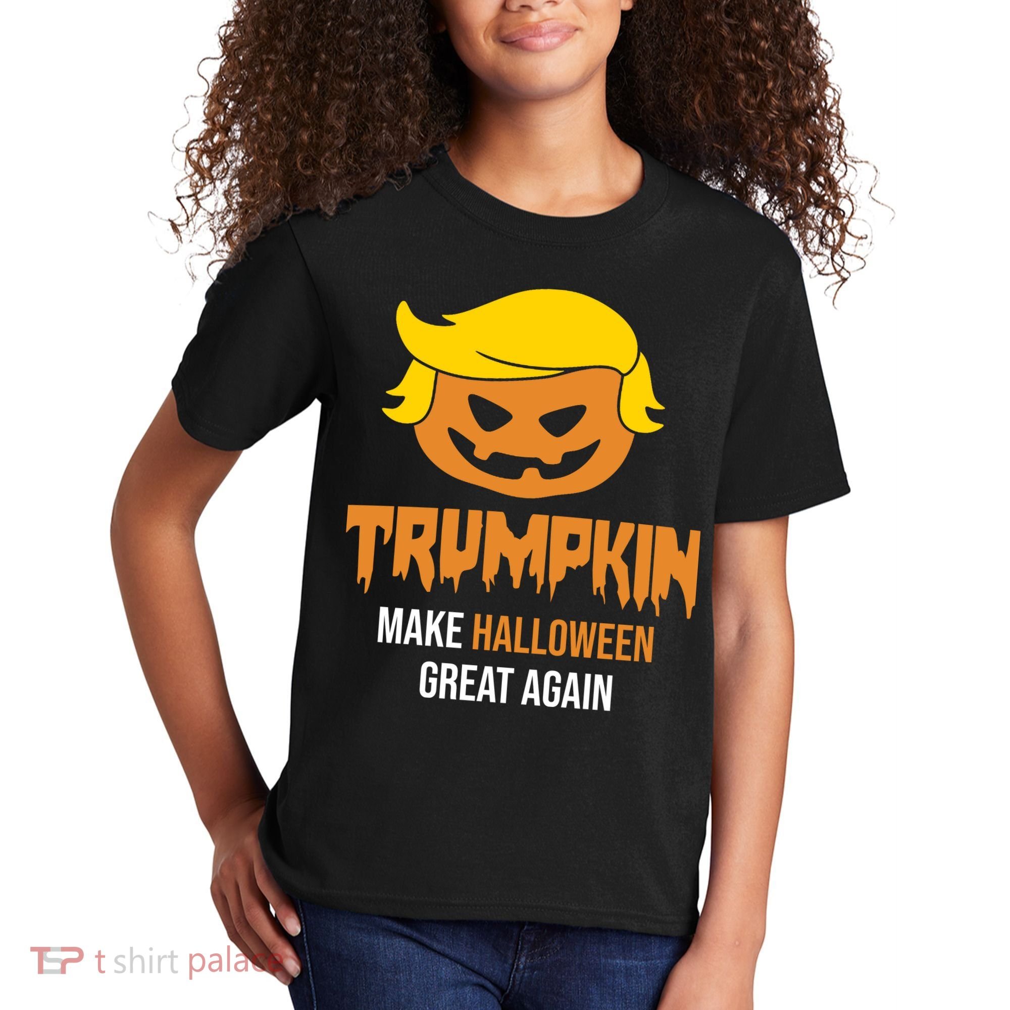 Trumpkin Make Halloween Great Again Funny Pro Trump Kids T-Shirt