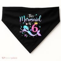 This Mermaid Is 6th Birthday Daughter USA-Made Doggie Bandana thumb 0