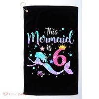 This Mermaid Is 6th Birthday Daughter Golf Towel thumb 0