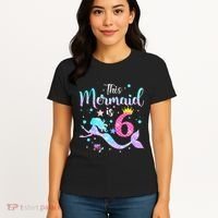 This Mermaid Is 6th Birthday Daughter Women's T-Shirt thumb 4