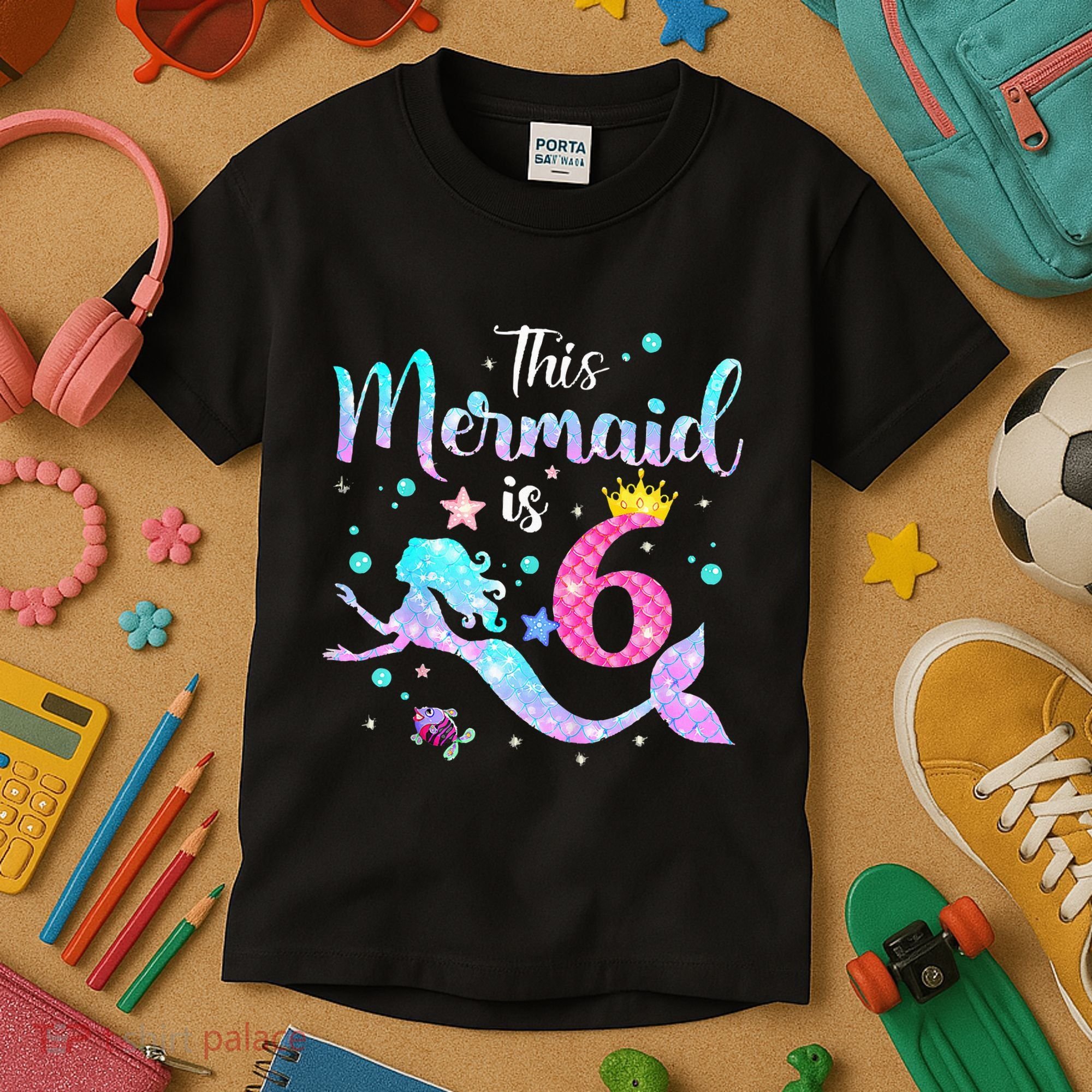 This Mermaid Is 6th Birthday Daughter Kids T-Shirt