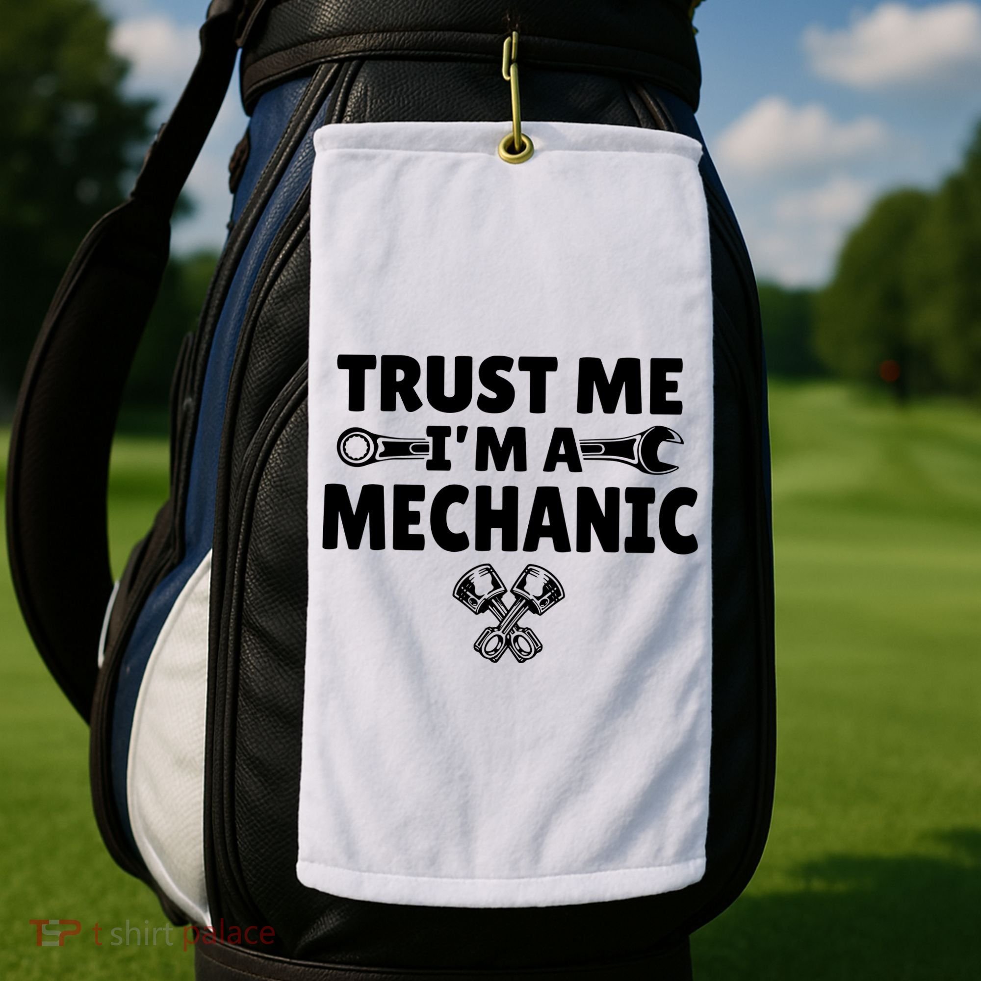 Trust Me I'm A Bike Mechanic Golf Towel