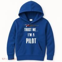 Trust Me I'm A Pilot Funny Aviation Flying Gift Kids Hoodie thumb 0