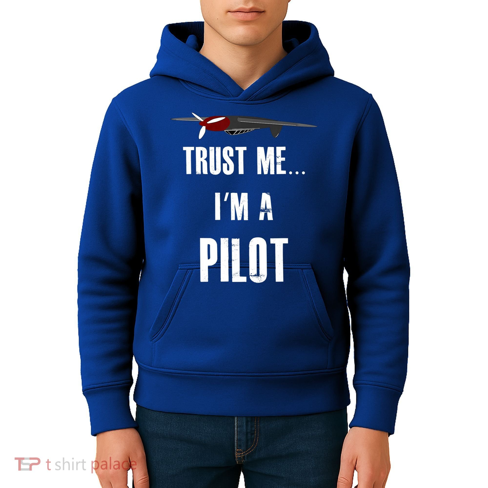 Trust Me I'm A Pilot Funny Aviation Flying Gift Kids Hoodie