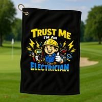 Trust Me I Am An Electrician Golf Towel thumb 1