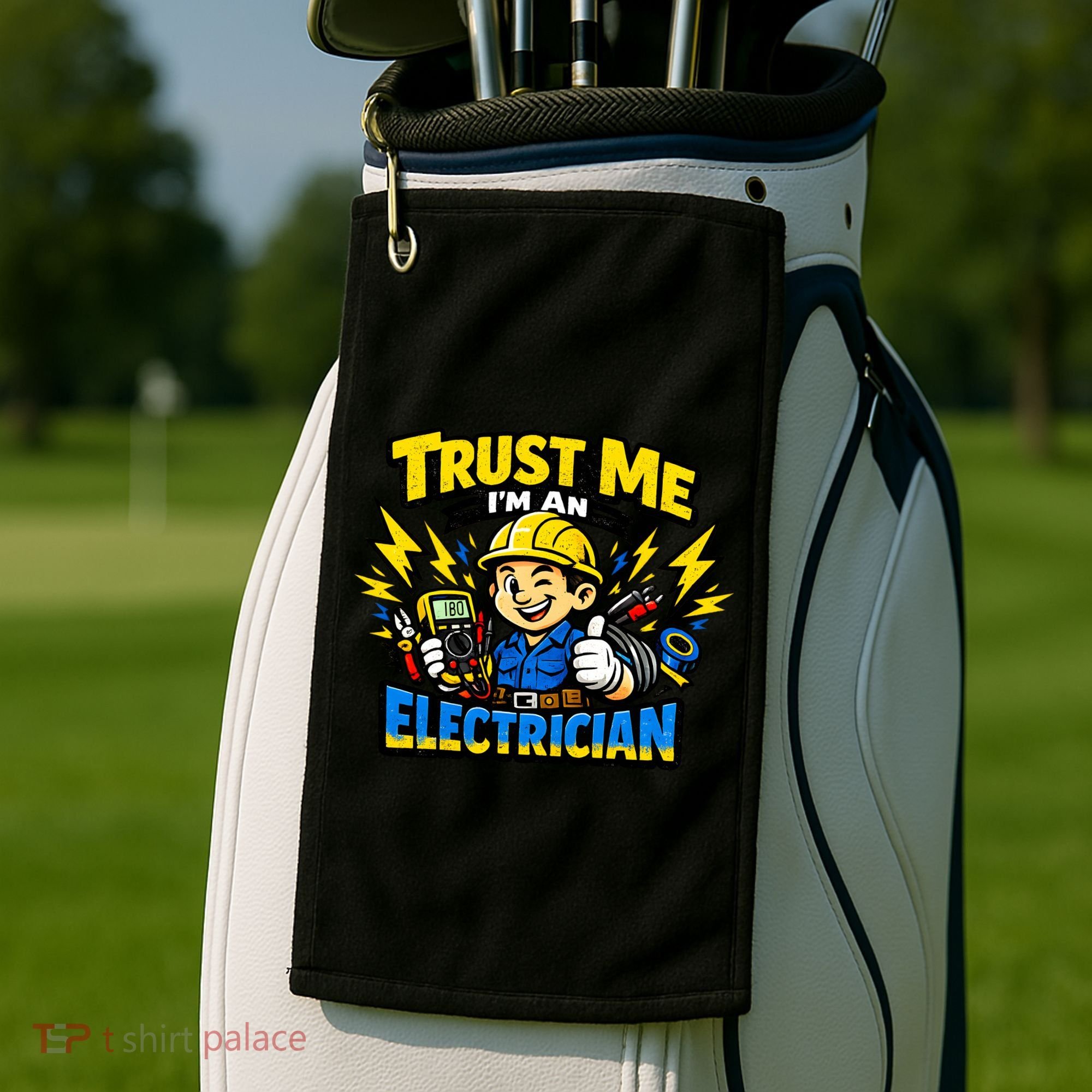 Trust Me I Am An Electrician Golf Towel