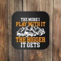 The More I Play With It The Bigger It Gets I Funny Truck Coaster thumb 0