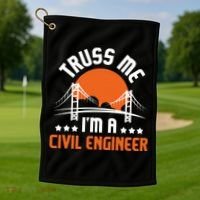 Truss Me I'm A Civil Engineer Bridge Builder Construction Golf Towel thumb 1