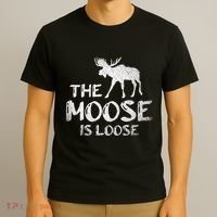 The Moose Is Loose Funny Wildlife Animal Canadian Elk Moose T-Shirt thumb 3