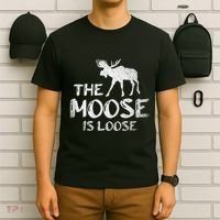 The Moose Is Loose Funny Wildlife Animal Canadian Elk Moose T-Shirt thumb 6