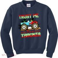 Trust Me I'm A Trucker Monster Truck Kids Sweatshirt thumb 0