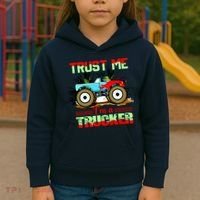 Trust Me I'm A Trucker Monster Truck Kids Hoodie thumb 3