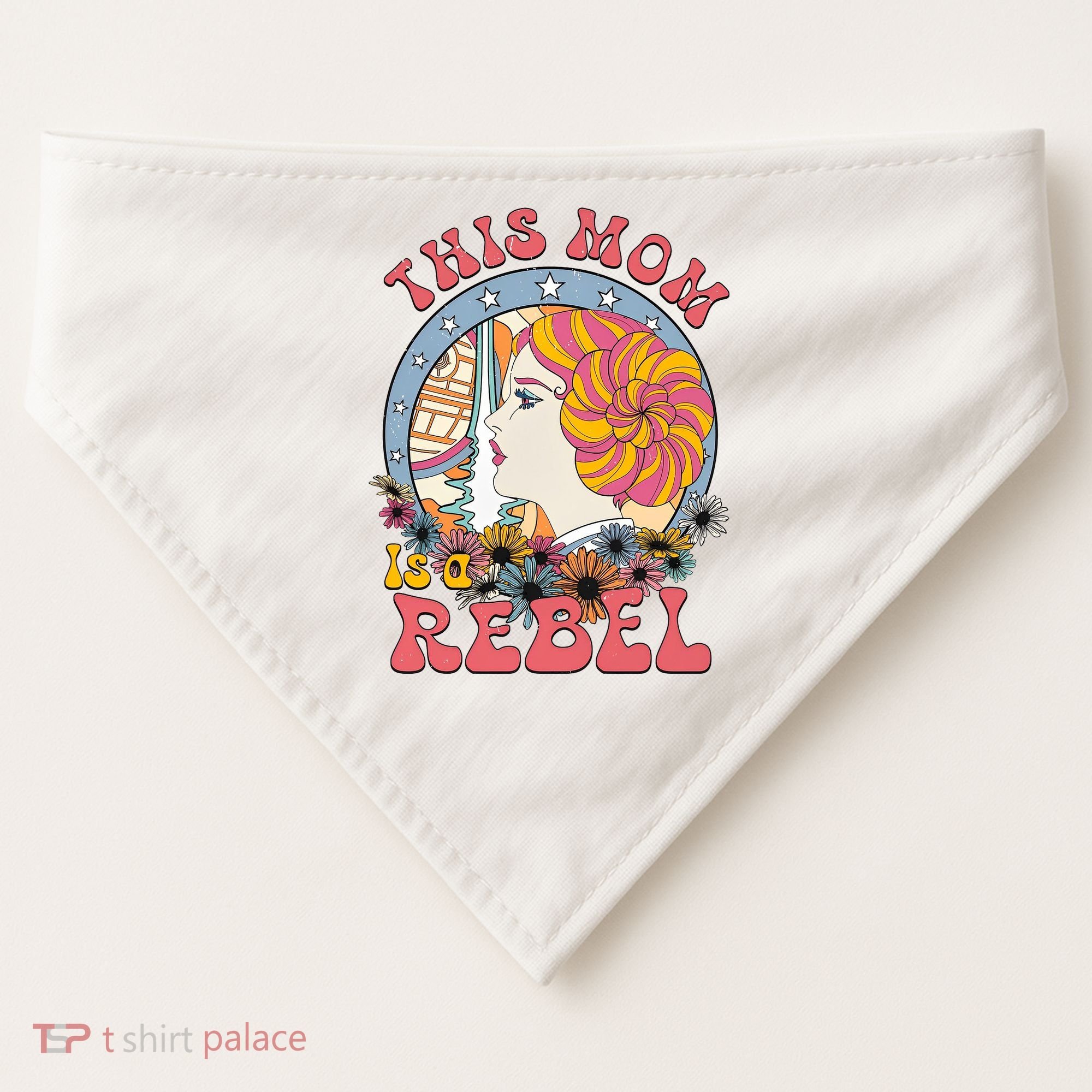 This Mom Is A Rebel Mom Mothers Day USA-Made Doggie Bandana
