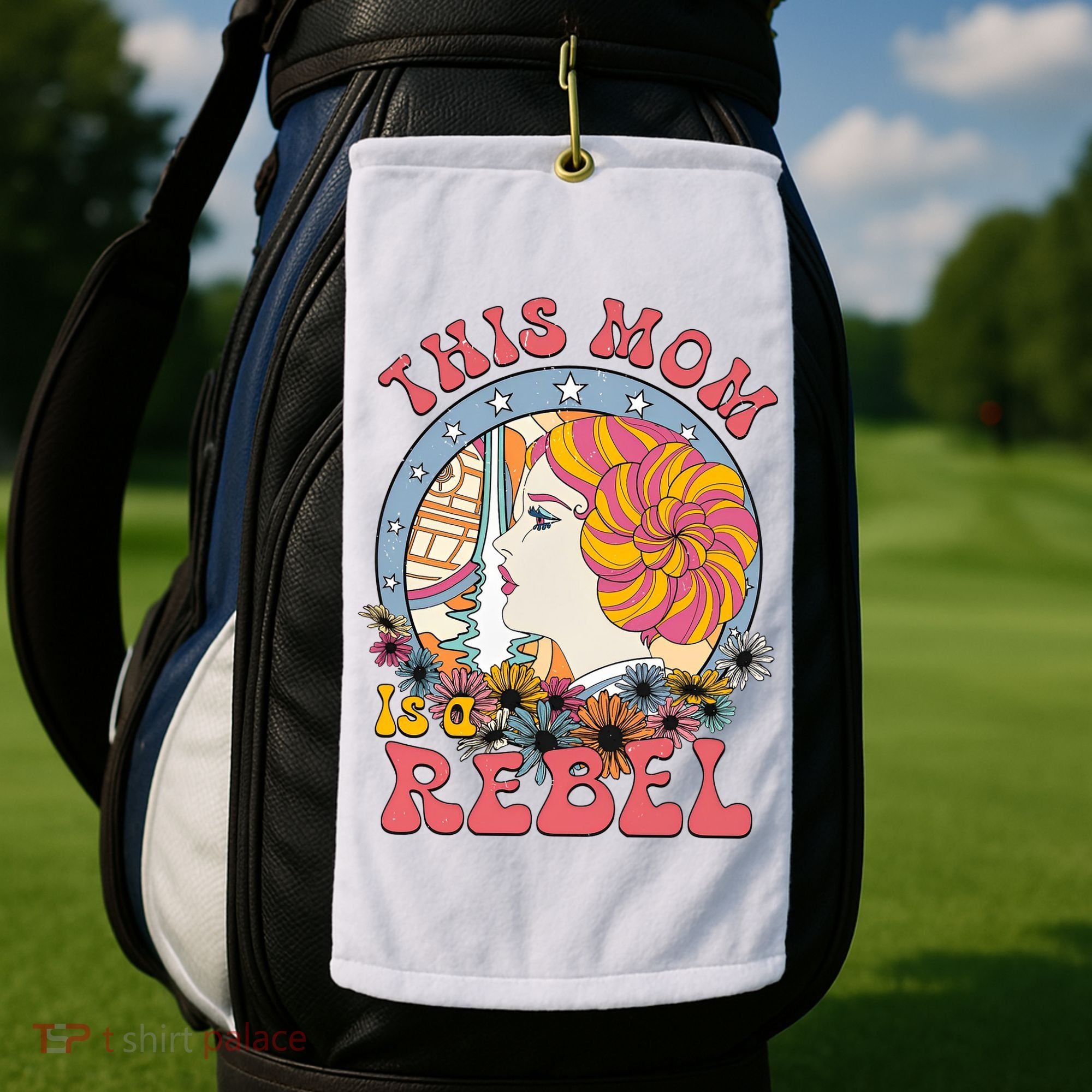 This Mom Is A Rebel Mom Mothers Day Golf Towel