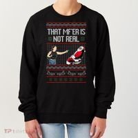 That Mf Is Not Real Santa On Chair Ugly Christmas Sweater  Women's Sweatshirt thumb 0