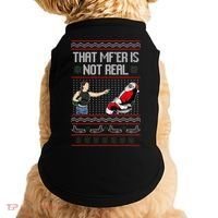 That Mf Is Not Real Santa On Chair Ugly Christmas Sweater  Doggie Tank thumb 0