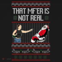 That Mf Is Not Real Santa On Chair Ugly Christmas Sweater  Women's Hoodie thumb 2
