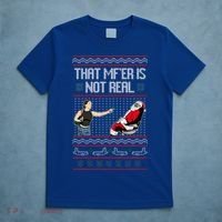 That Mf Is Not Real Santa On Chair Ugly Christmas Sweater  T-Shirt thumb 5
