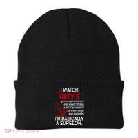 Trust Me I'm Basically A Surgeon Gift Funny Medical Tv Drama Great Gift Beanie thumb 0