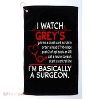 Trust Me I'm Basically A Surgeon Gift Funny Medical Tv Drama Great Gift Golf Towel thumb 0