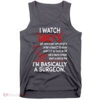 Trust Me I'm Basically A Surgeon Gift Funny Medical Tv Drama Great Gift Tank Top thumb 0