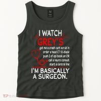 Trust Me I'm Basically A Surgeon Gift Funny Medical Tv Drama Great Gift Tank Top thumb 2