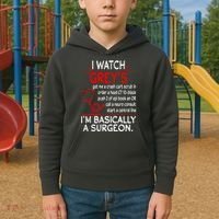 Trust Me I'm Basically A Surgeon Gift Funny Medical Tv Drama Great Gift Kids Hoodie thumb 2